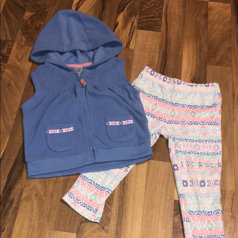 Carters GIRLS vest and leggings SET